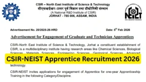 NEIST Apprentice Recruitment 2026