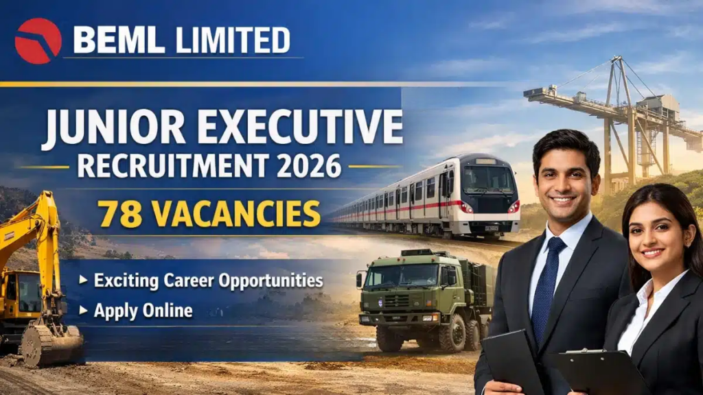 78 Posts - BEML Limited - BEML Limited Junior Executive Recruitment 2026 – Last Date 07 April Govt Exam Update 1 BEML Limited Junior Executive Recruitment 2026