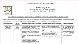 ONGC Energy Centre Recruitment 2026